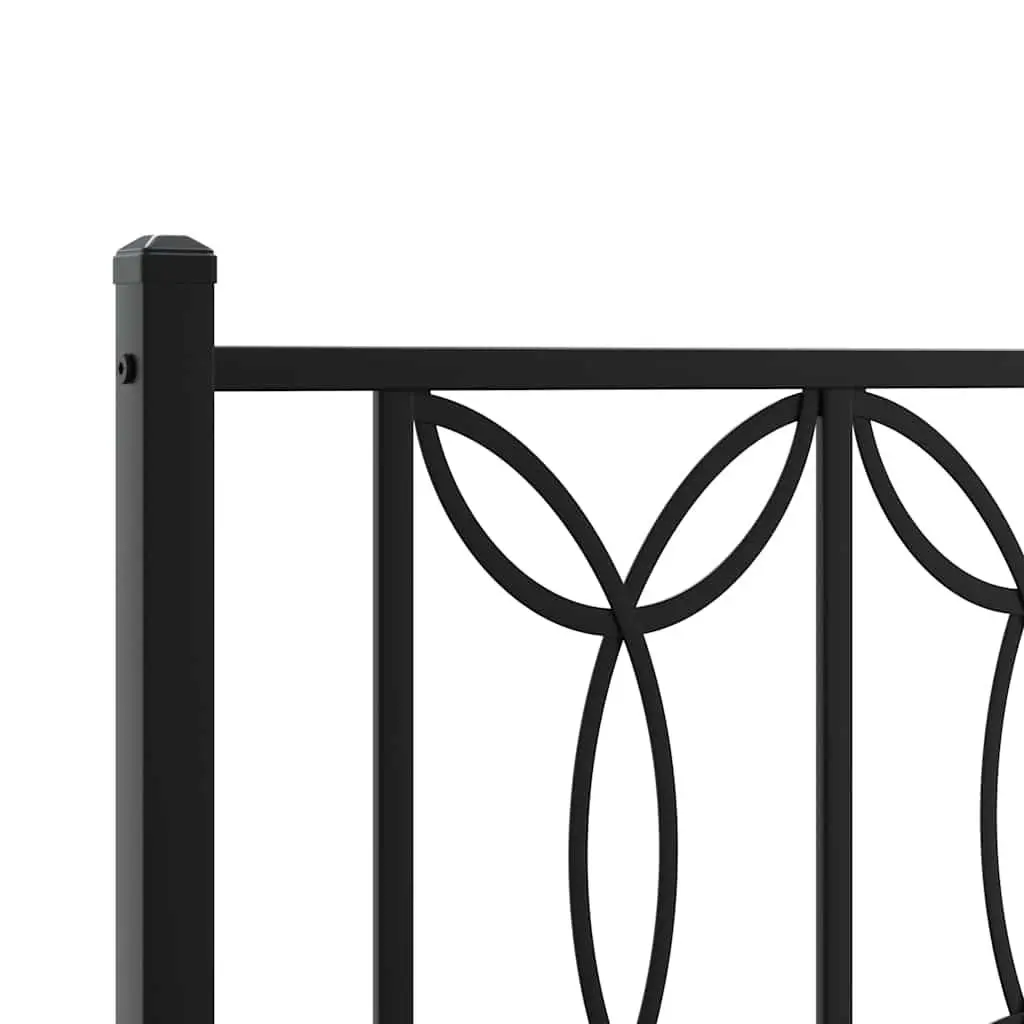 Metal Bed Frame Steel 90x190cm Black Slatted Base