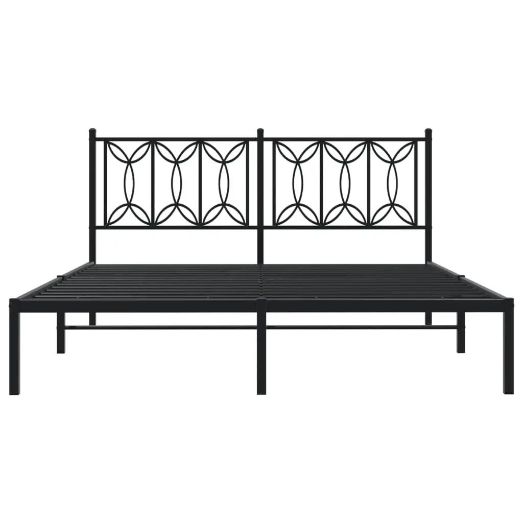 Metal Bed Frame Steel 150x200 cm Black
