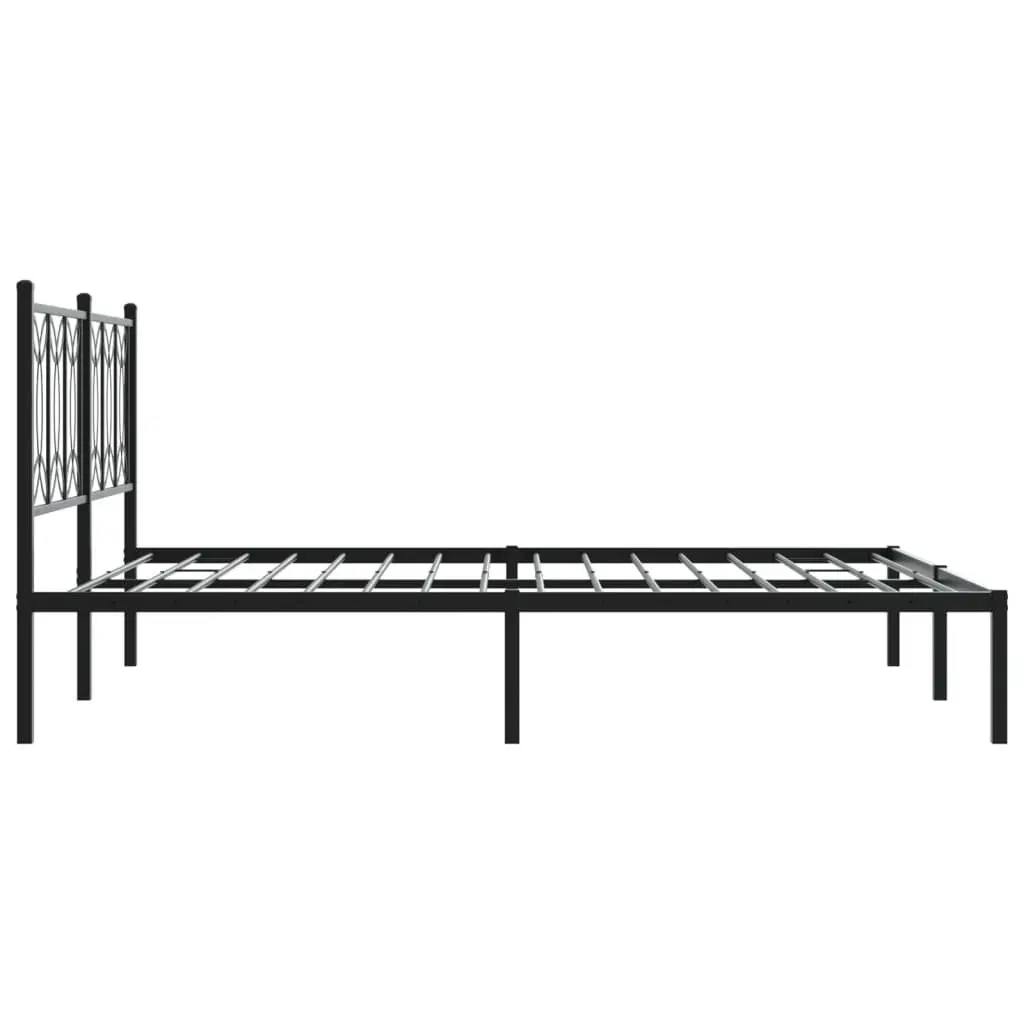 Metal Bed Frame Steel 150x200 cm Black