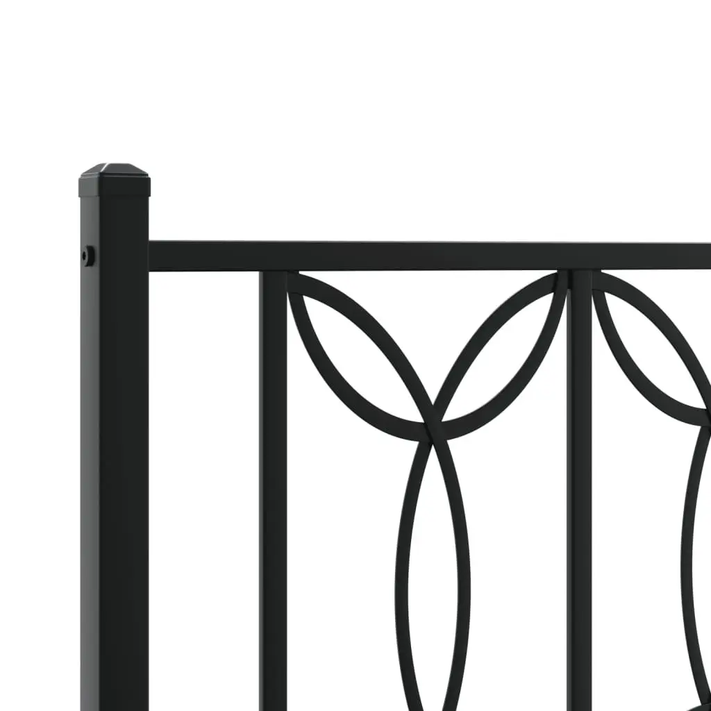 Metal Bed Frame Steel 150x200 cm Black