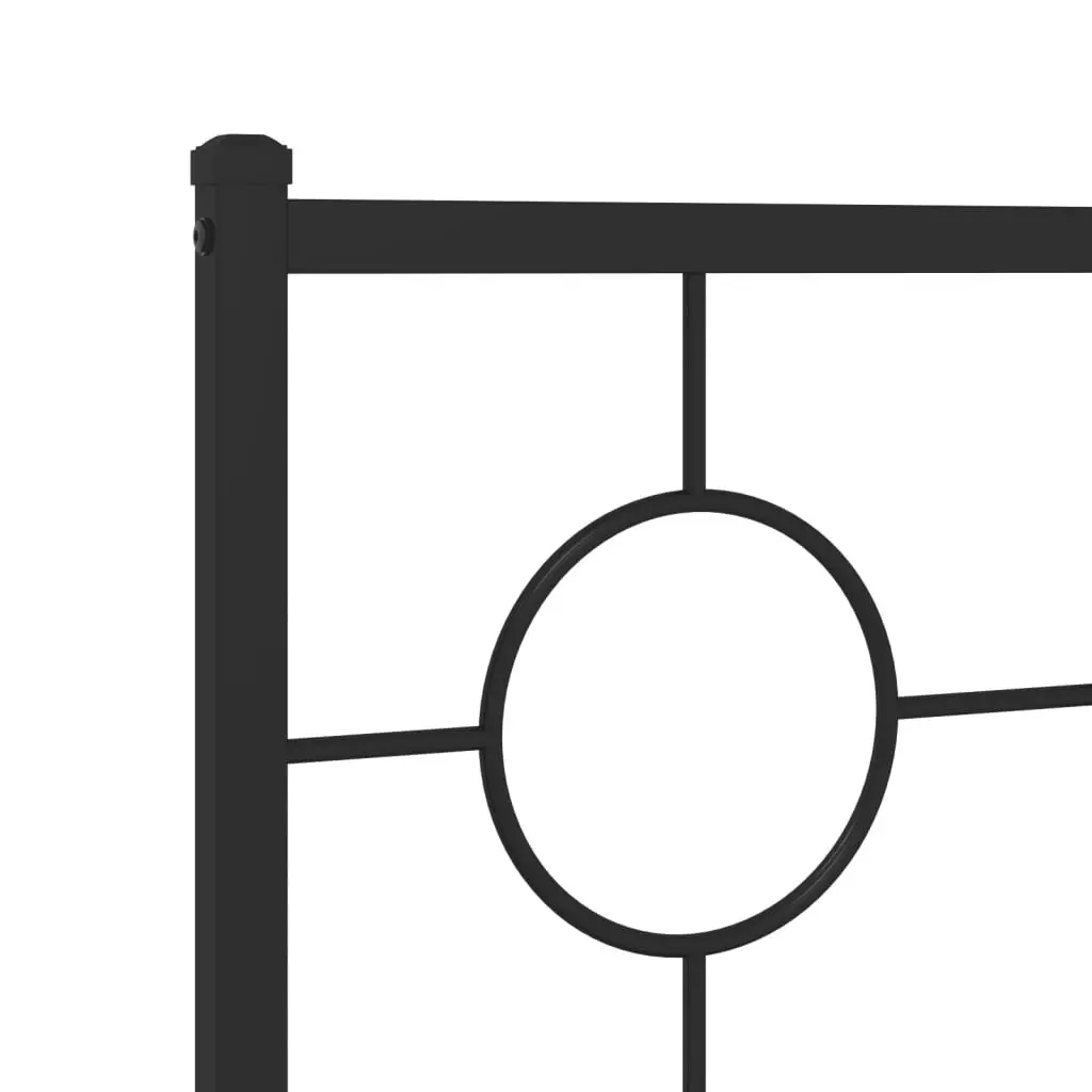 Black Metal Bed Frame with Headboard 90x190 cm