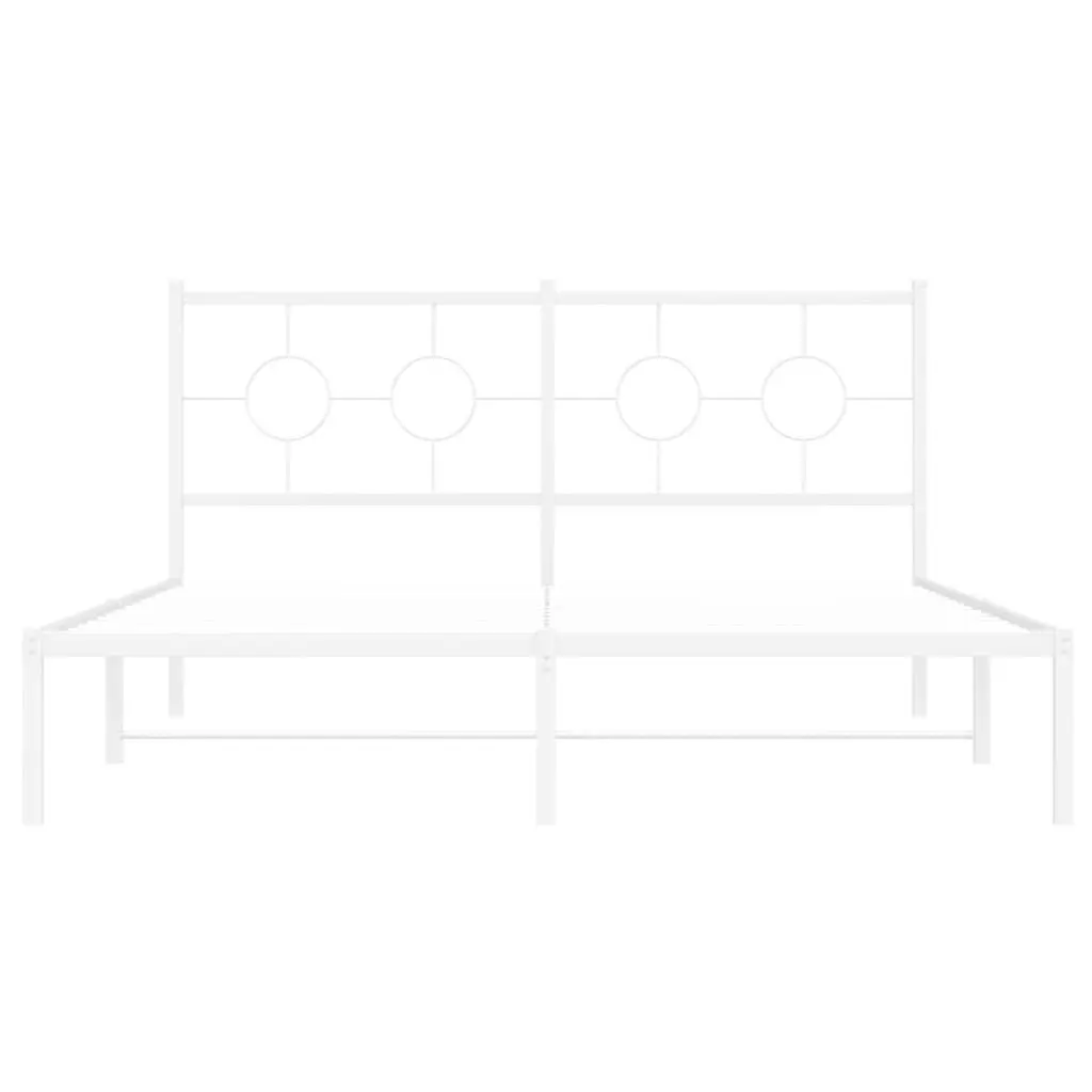 Metal Bed Frame Powder-coated Steel 150x200 cm White