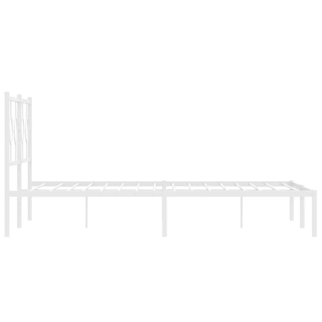 Metal Bed Frame Powder-coated Steel 150x200 cm White