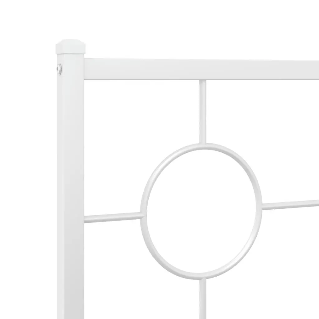 Metal Bed Frame Powder-coated Steel 150x200 cm White
