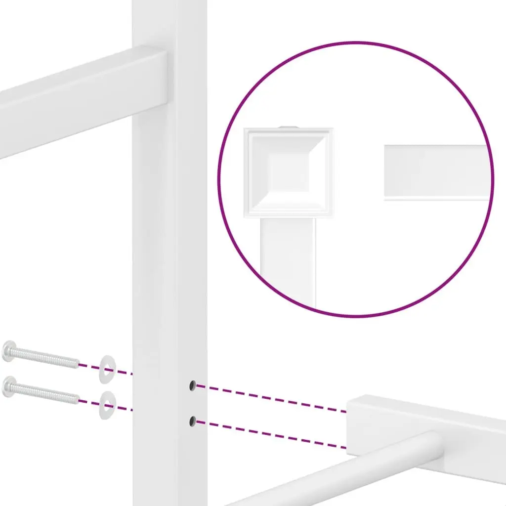Metal Bed Frame Powder-coated Steel 150x200 cm White