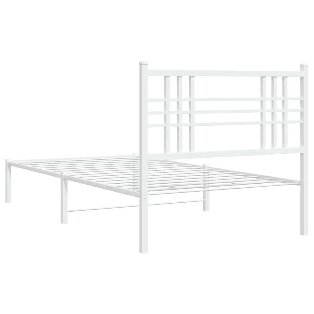 Metal Bed Frame Powder-coated Steel 90x190 cm White