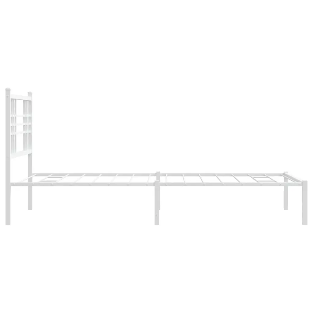 Metal Bed Frame Powder-coated Steel 90x190 cm White