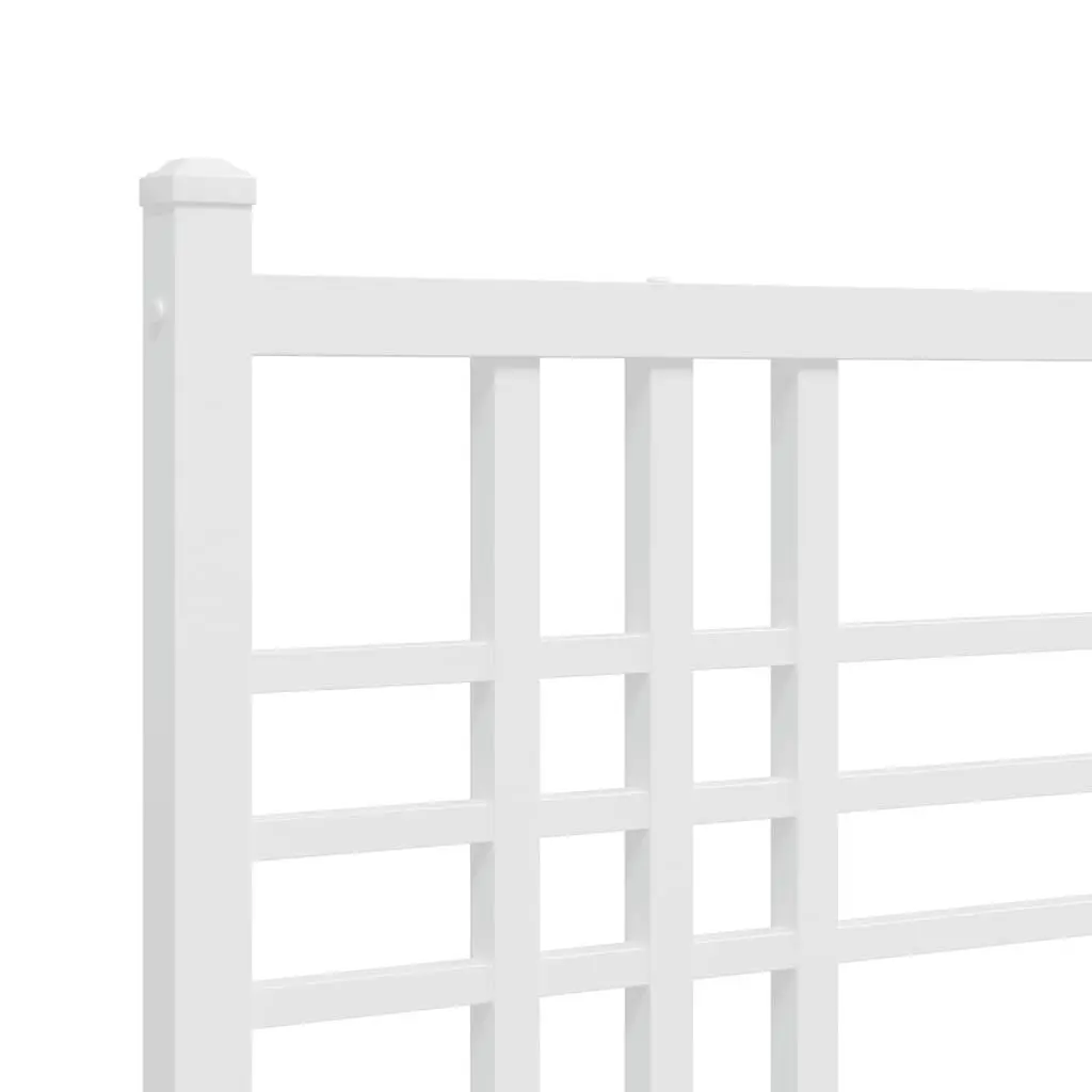 Metal Bed Frame Powder-coated Steel 90x190 cm White
