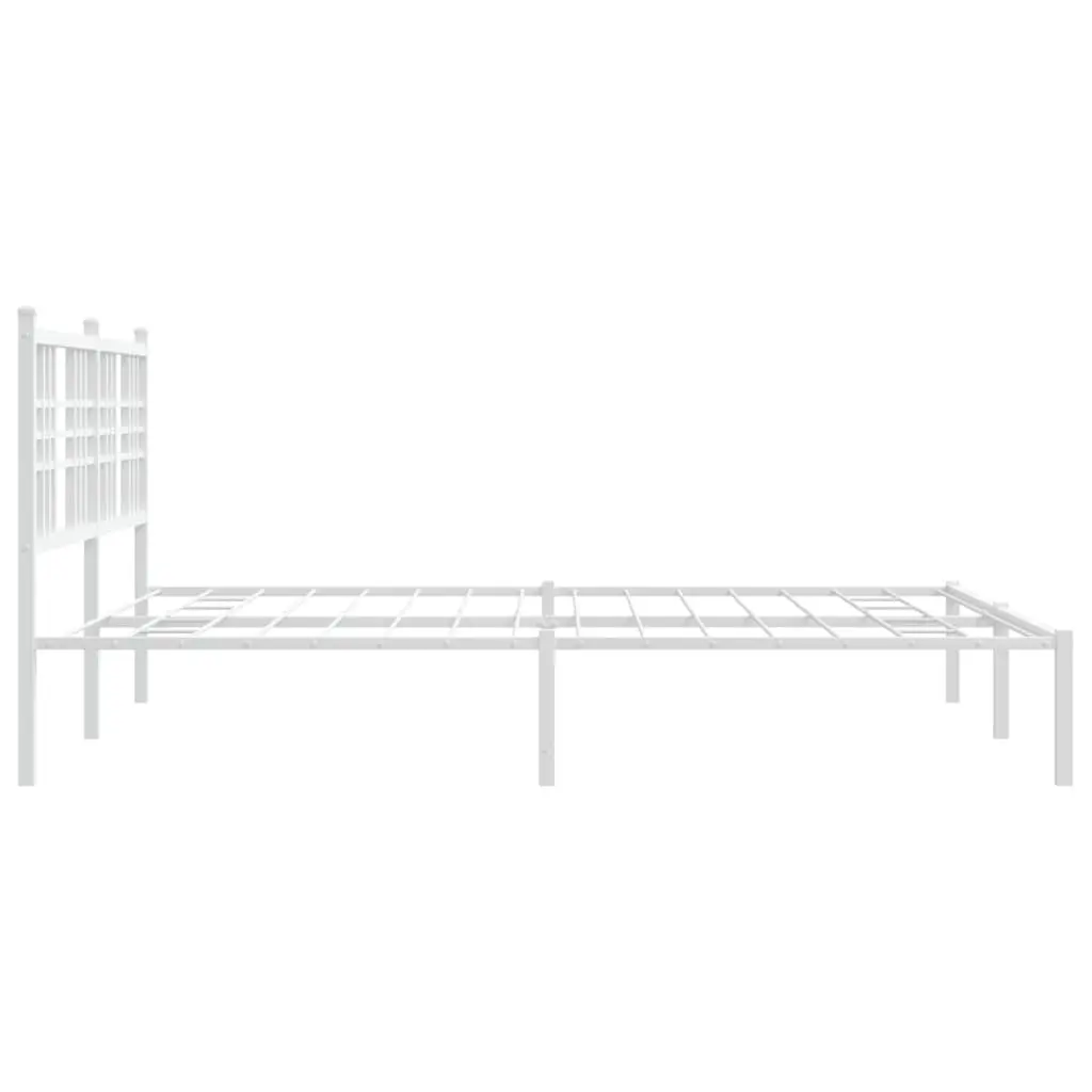 Metal Bed Frame Powder-coated Steel 150x200 cm White