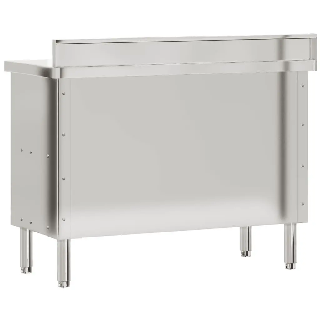 Stainless Steel Work Table with Sliding Doors