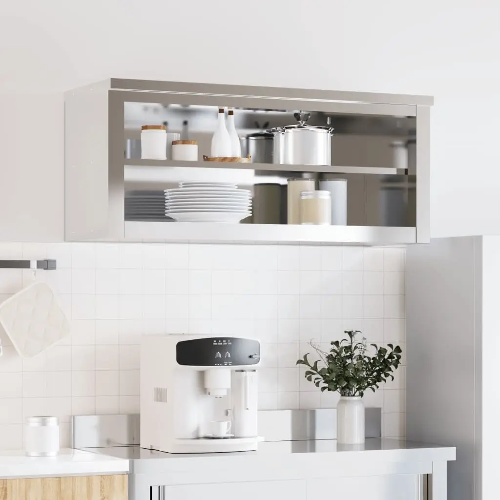 Stainless Steel Kitchen Wall Cabinet with Shelf