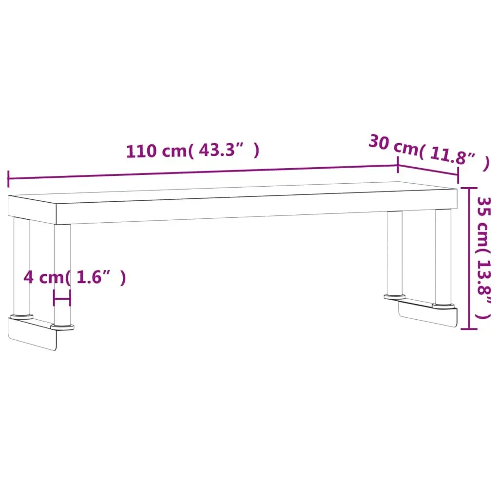 Stainless Steel Overshelf for Work Tables