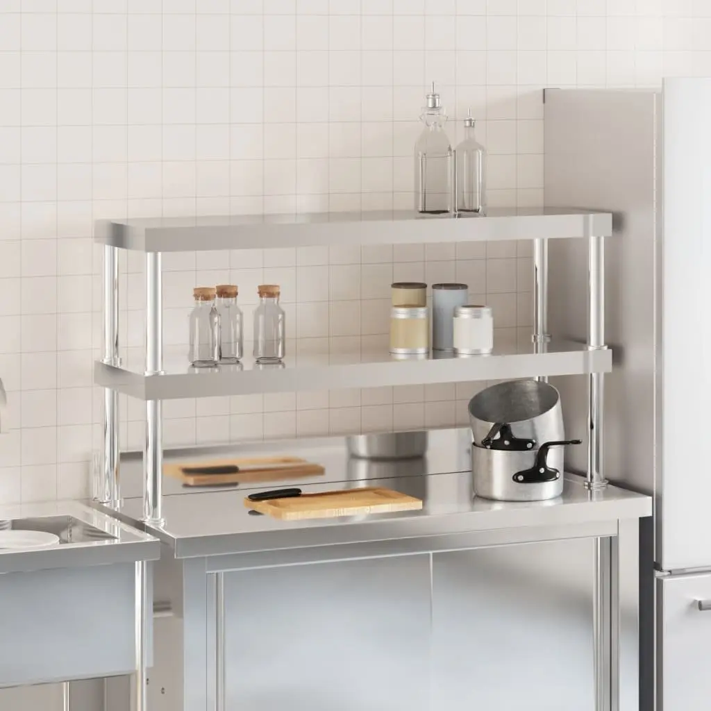 2-Tier Stainless Steel Overshelf for Work Tables