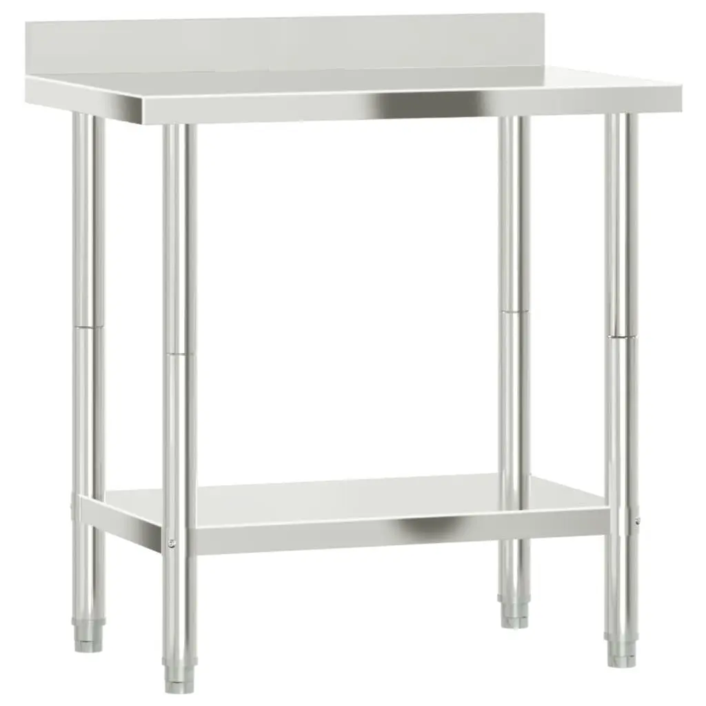 Stainless Steel Kitchen Work Table with Backsplash
