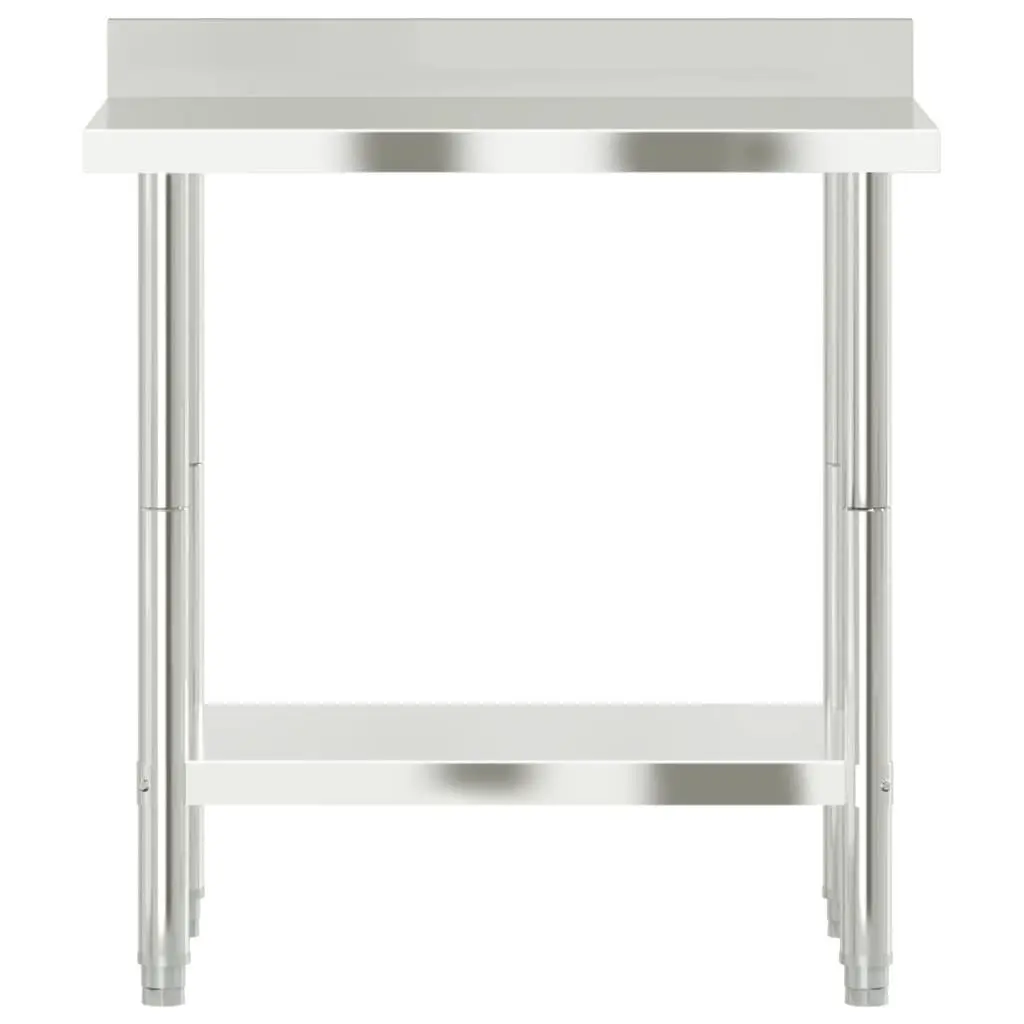 Stainless Steel Kitchen Work Table with Backsplash