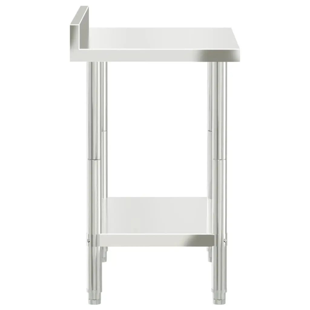 Stainless Steel Kitchen Work Table with Backsplash