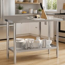 Premium Stainless Steel Kitchen Work Table with Backsplash