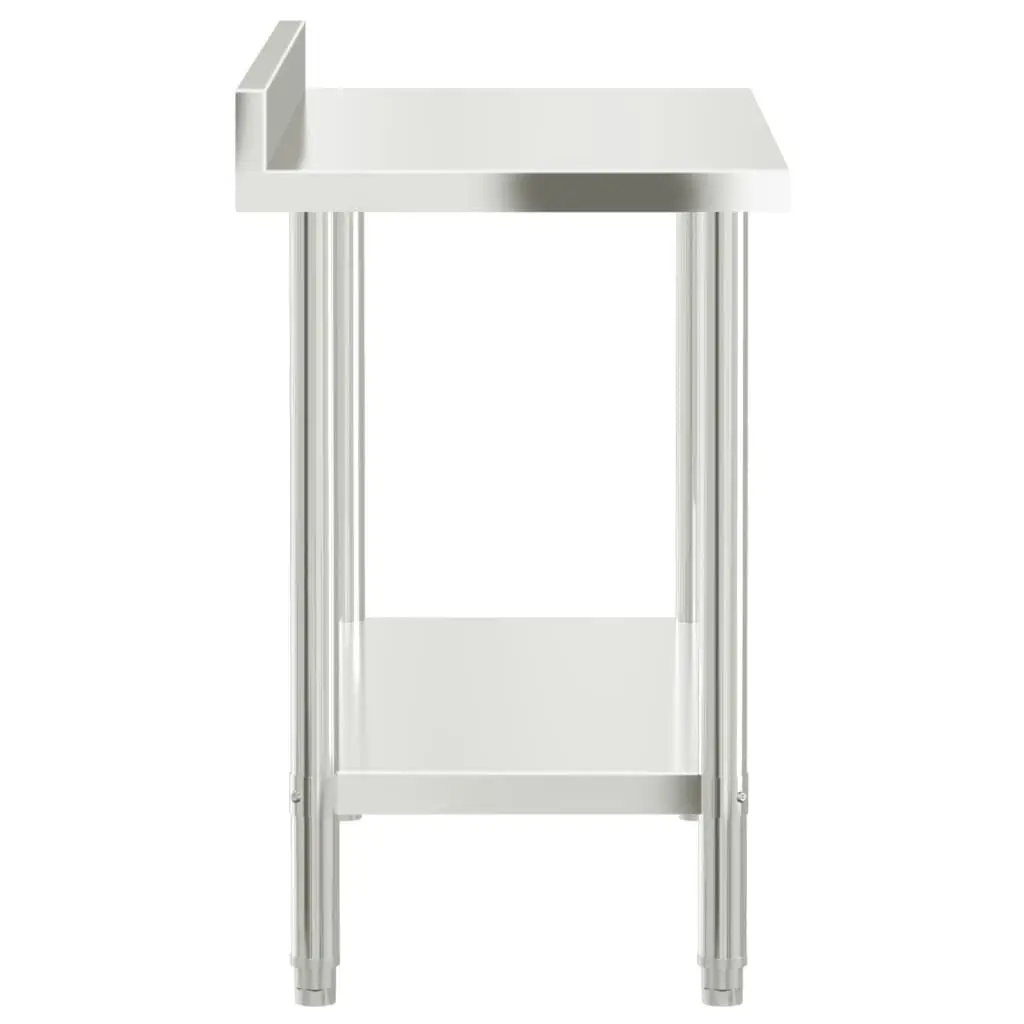 Stainless Steel Kitchen Work Table with Backsplash