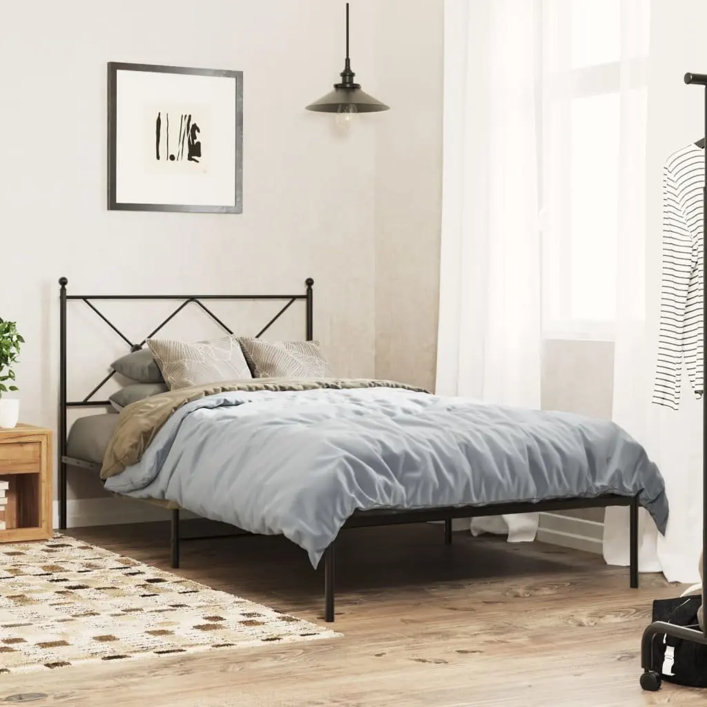 Metal Bed Frame Steel 107x203cm Black