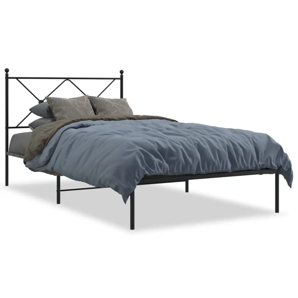 Metal Bed Frame Steel 107x203cm Black