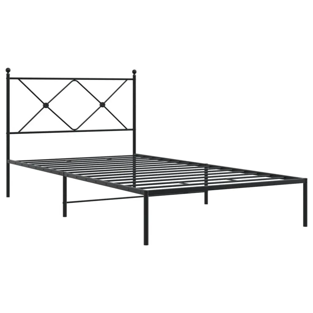 Metal Bed Frame Steel 107x203cm Black