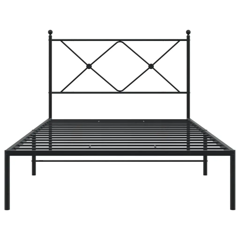 Metal Bed Frame Steel 107x203cm Black