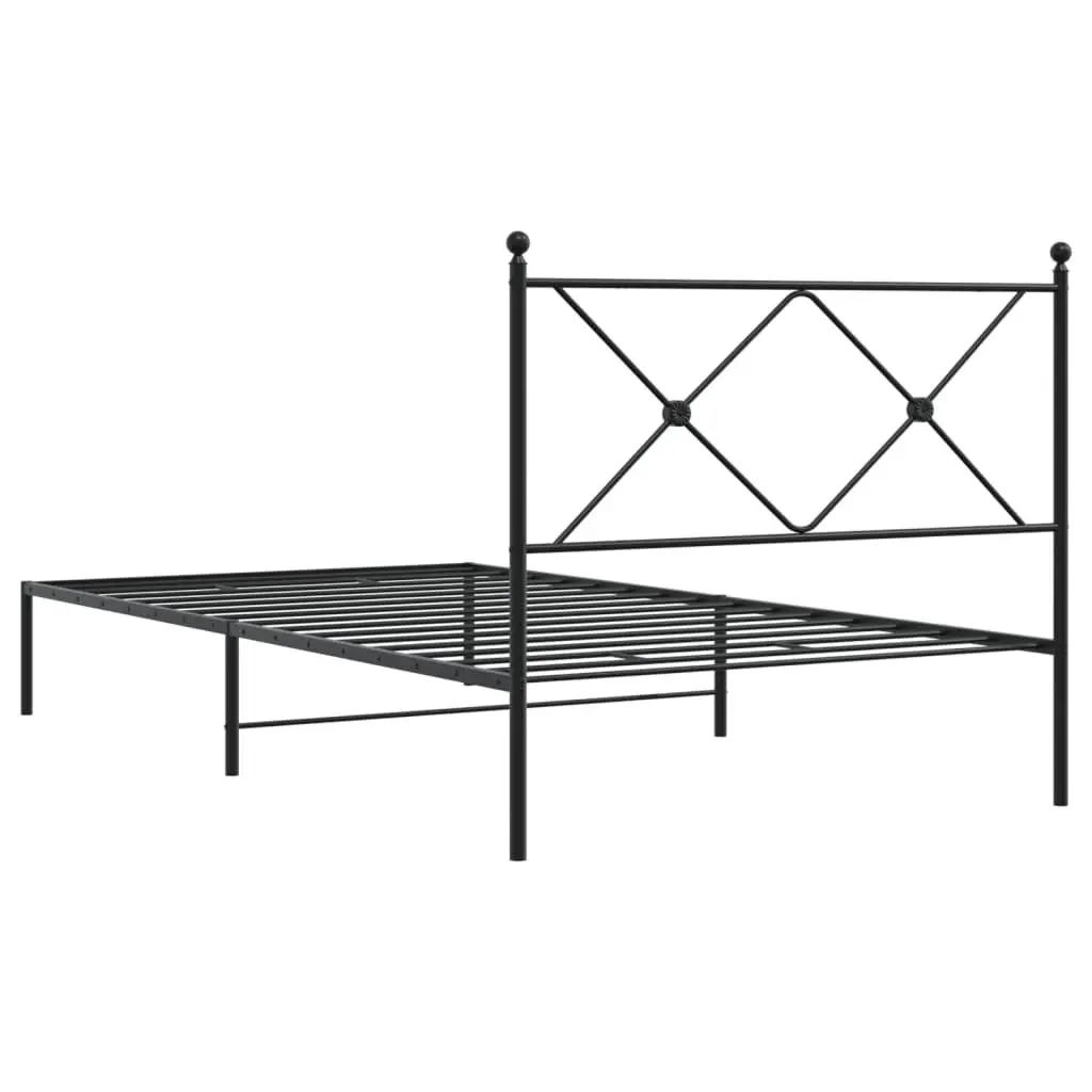 Metal Bed Frame Steel 107x203cm Black