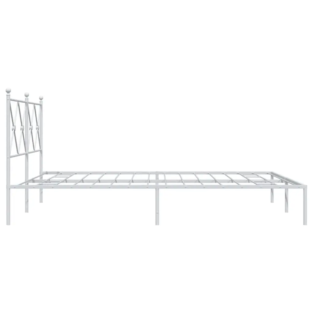 Metal Bed Frame Steel 150x200 cm White