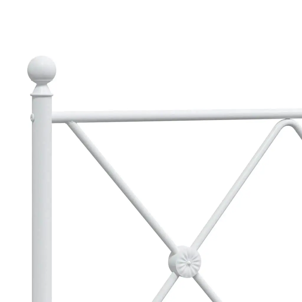 Metal Bed Frame Steel 150x200 cm White