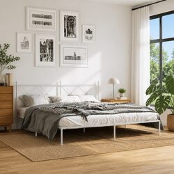 Sturdy King Size Metal Bed Frame 183x203cm with Headboard