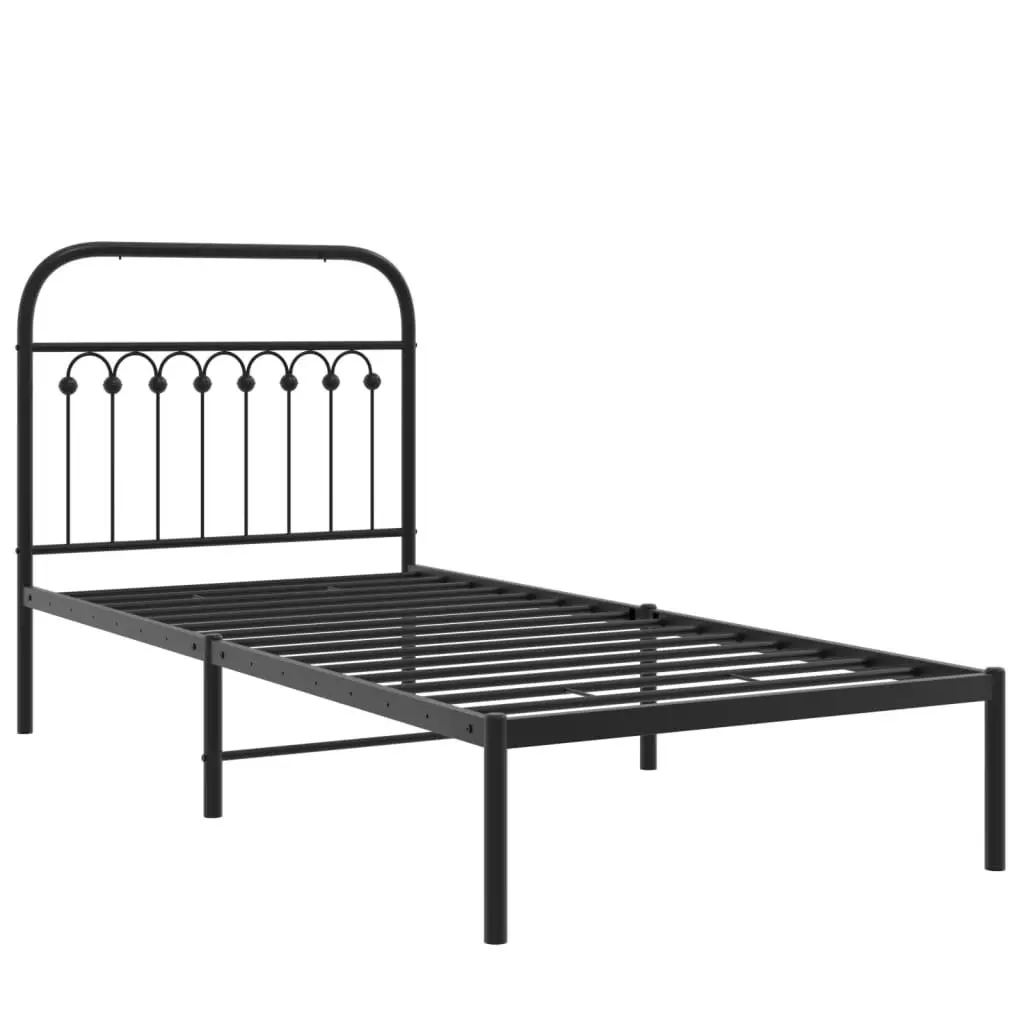 Metal Bed Frame Steel 90x190 cm Black