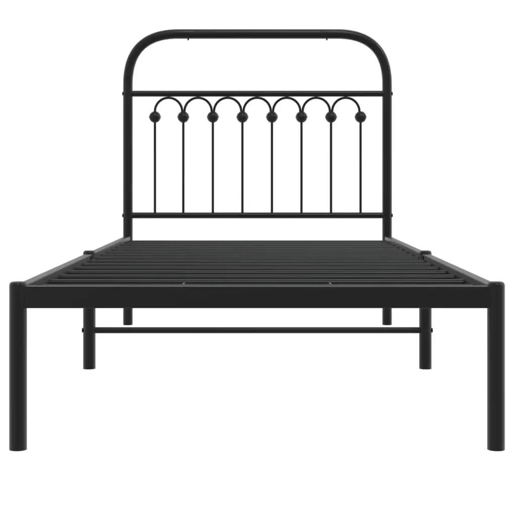 Metal Bed Frame Steel 90x190 cm Black