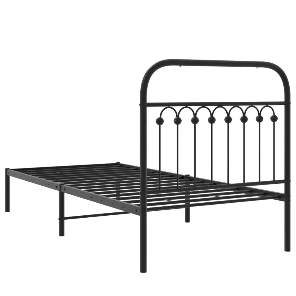 Metal Bed Frame Steel 90x190 cm Black