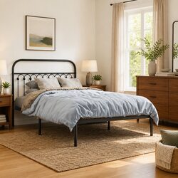 Sturdy King Single Metal Bed Frame with Headboard