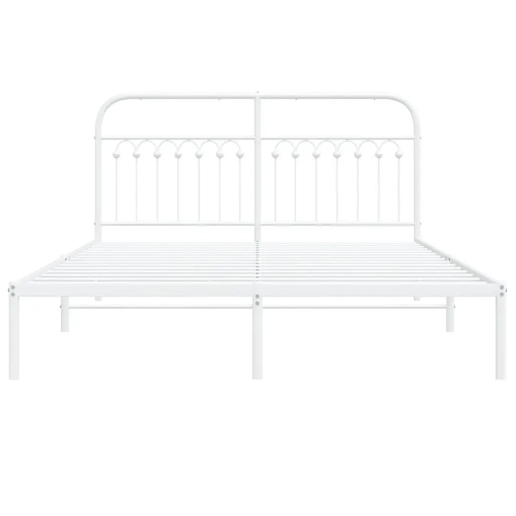 Metal Bed Frame White 150x200 cm