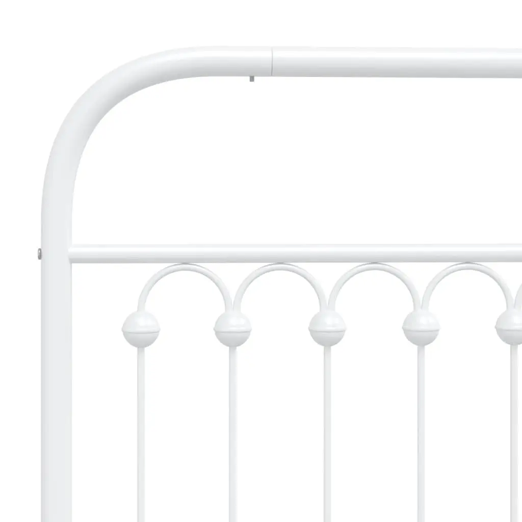 Metal Bed Frame White 150x200 cm