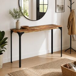 Solid Wood Reclaimed Console Table 110x35x76 cm Brown Accent End Table