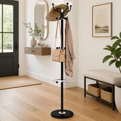 180cm Powder-Coated Iron Coat Stand with Umbrella Holder