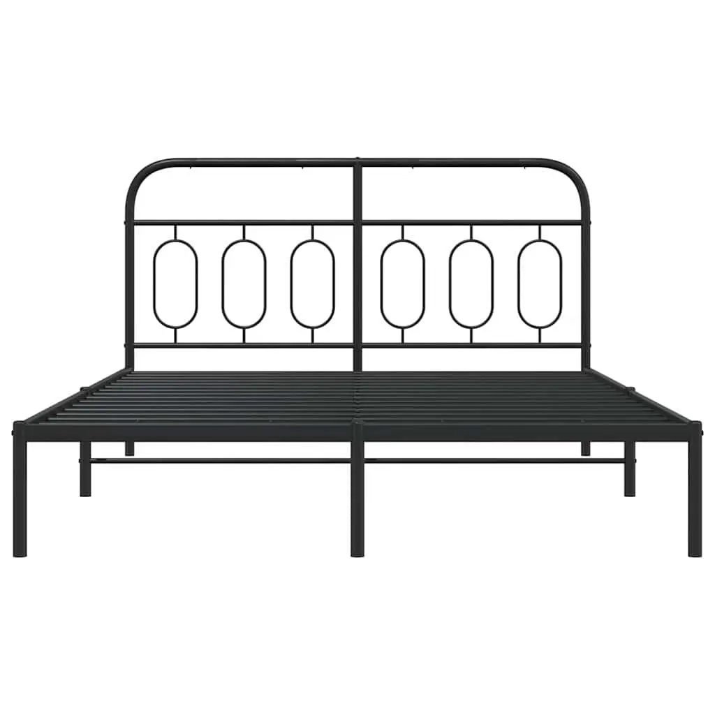 Metal Bed Frame Steel 150x200 cm Black