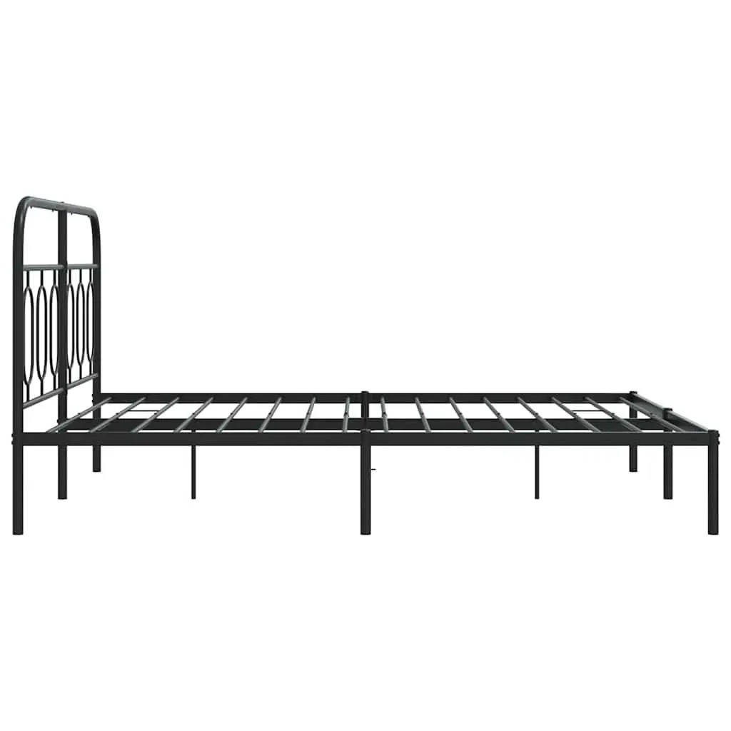 Metal Bed Frame Steel 150x200 cm Black