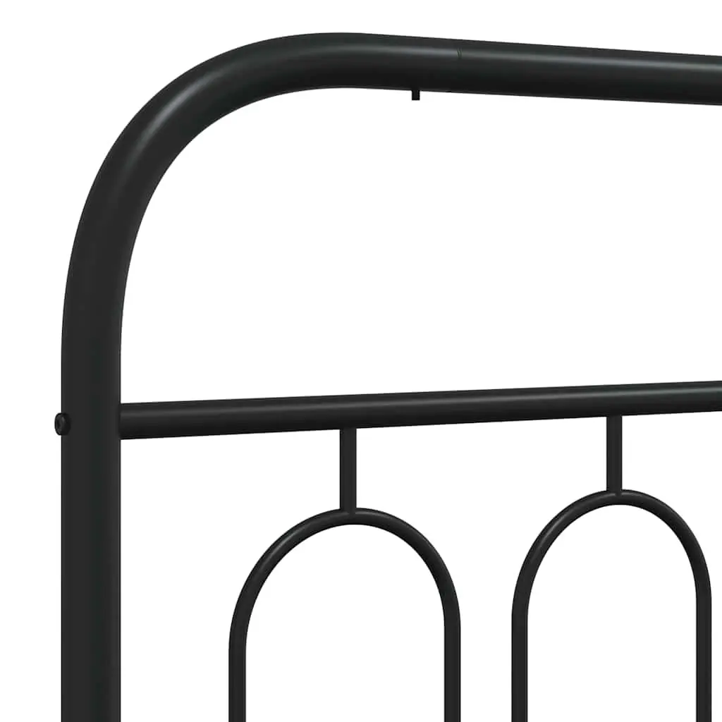 Metal Bed Frame Steel 150x200 cm Black
