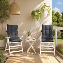 Durable Highback Chair Cushions 2 pcs Anthracite Oxford Fabric
