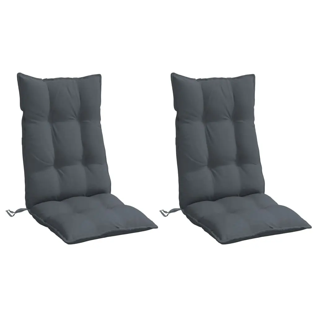 Highback Chair Cushions Oxford Fabric Anthracite 2 pcs