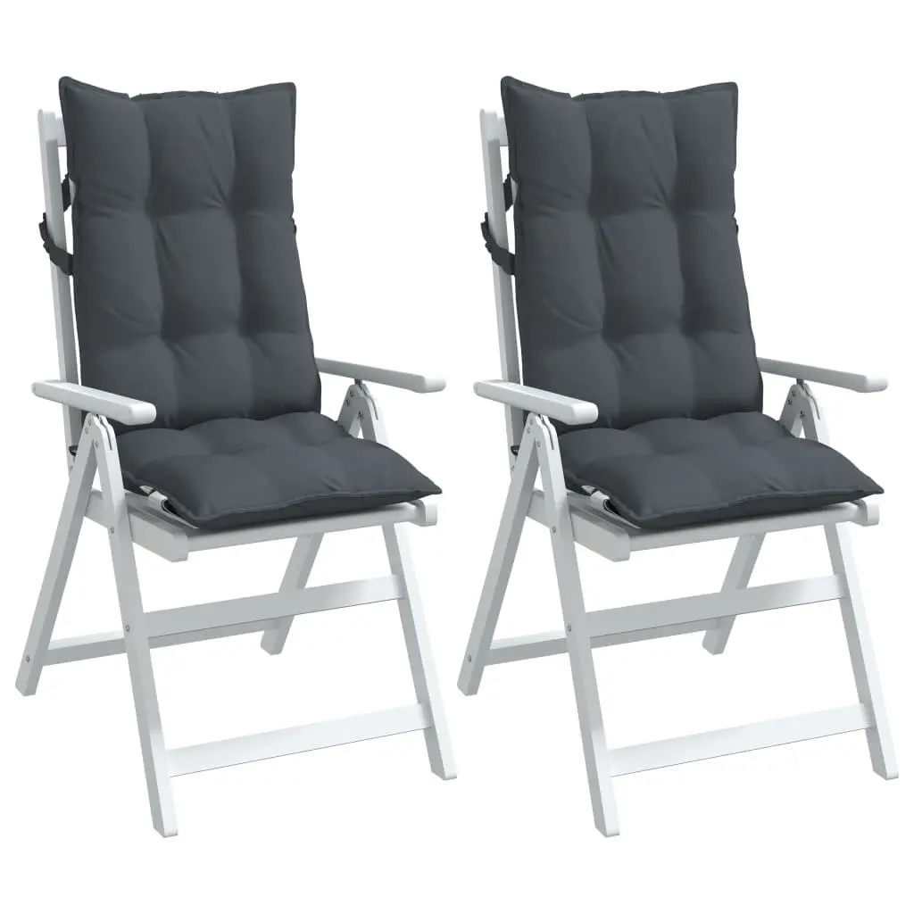 Highback Chair Cushions Oxford Fabric Anthracite 2 pcs