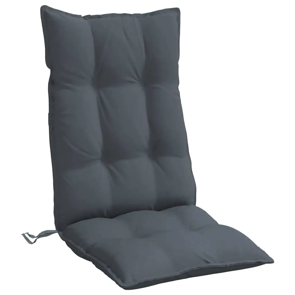 6 pcs Anthracite Highback Chair Cushions for Outdoor Use