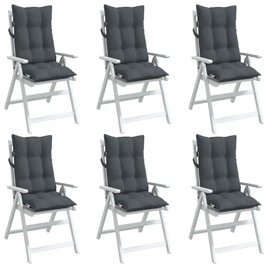 6 pcs Anthracite Highback Chair Cushions for Outdoor Use