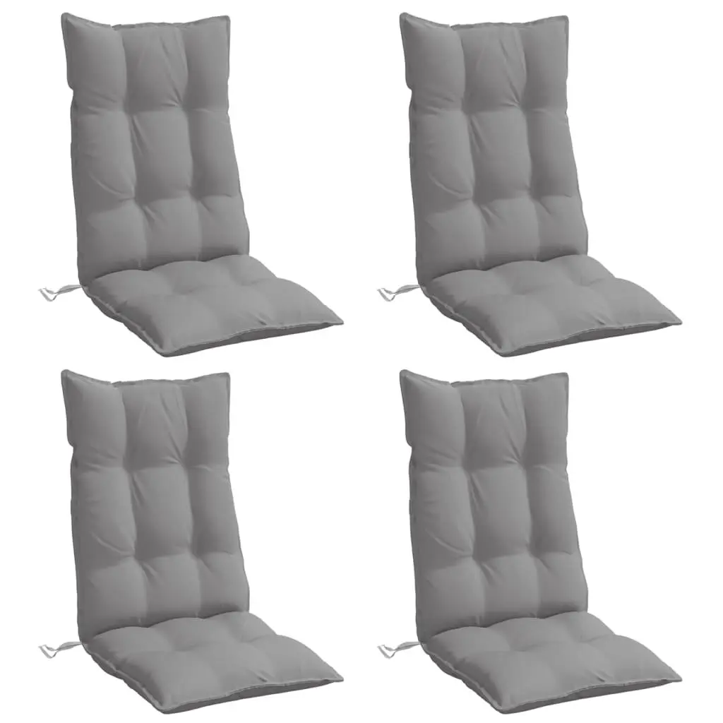 Highback Chair Cushions Oxford Fabric 4 Pieces Grey