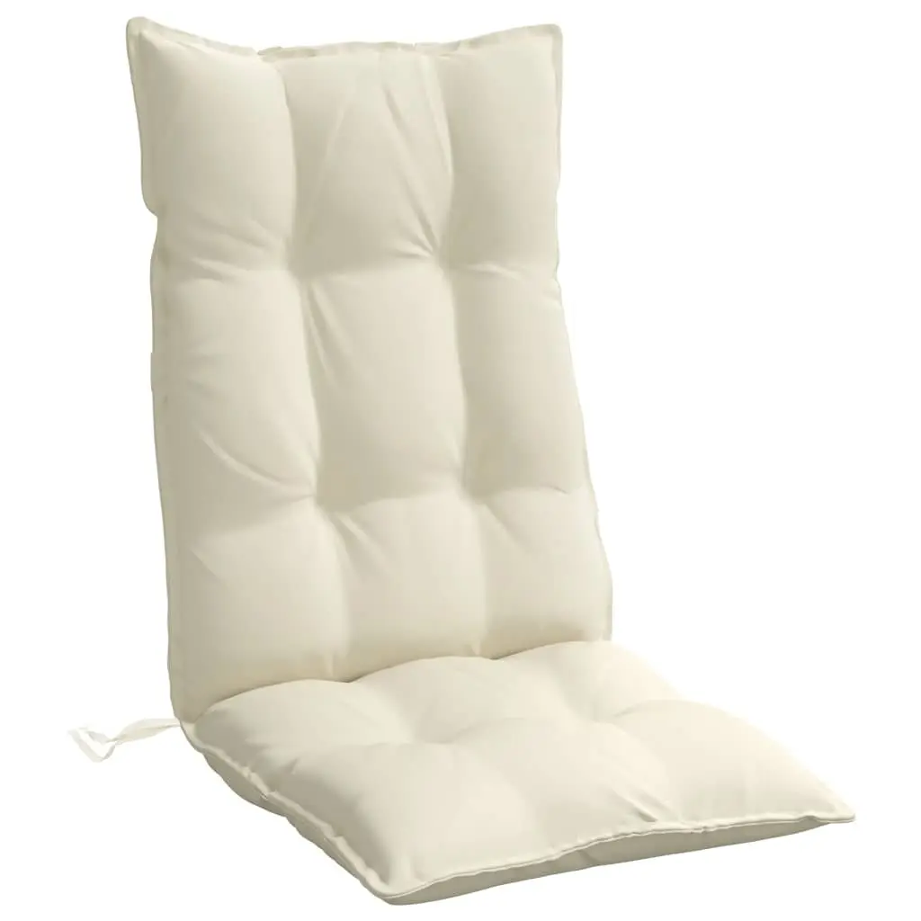 Cream Highback Chair Cushions 4 pcs Durable Oxford Fabric