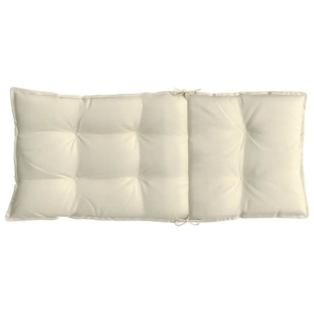 Highback Chair Cushions 6 Pieces Cream Patio Furniture