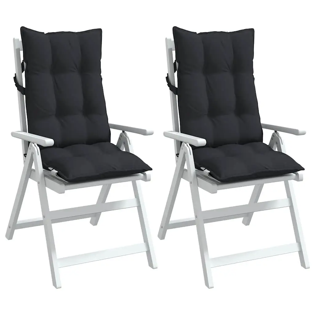Highback Chair Cushions Oxford Fabric 2 pcs Black
